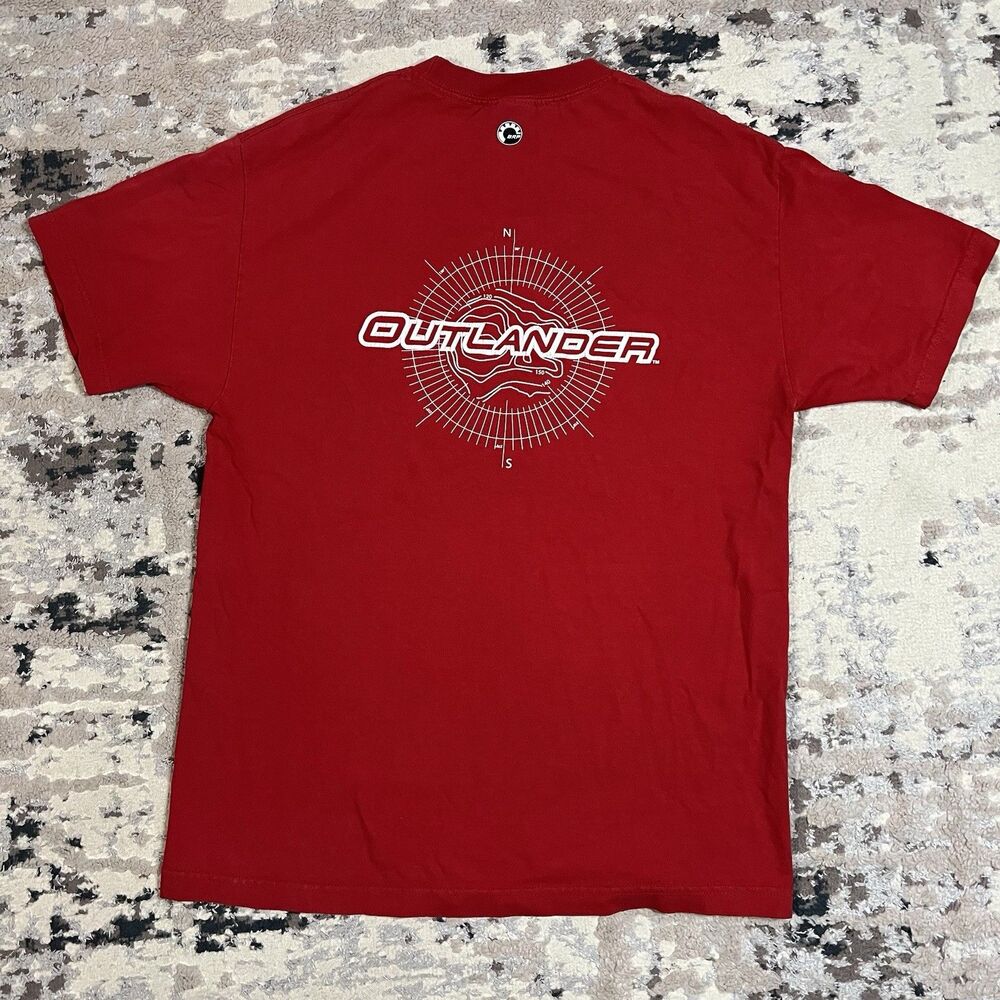 Vintage CAN-AM Outlander T Shirt Red BRP Size Medium Motorsports Compass
